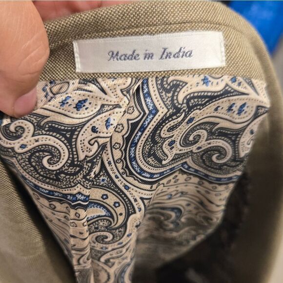 Ralph Lauren LRL Men's Paisley Lining 2-Button Blazer Khaki/Tan • 46R Like New - Picture 7 of 11